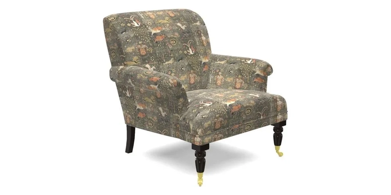 Midhurst Chair in Kirby Soho Burnt Orange & Mulberry Rustic Stripe Red Plum