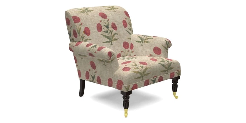 Midhurst Chair in Kirby Soho Burnt Orange & Mulberry Rustic Stripe Red Plum