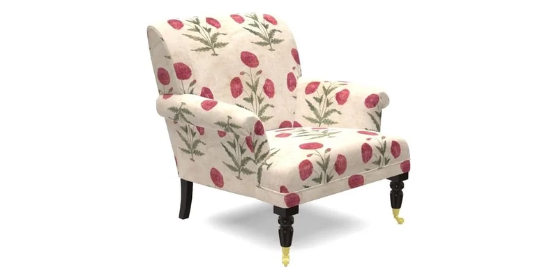 Midhurst Chair in Kirby Soho Burnt Orange & Mulberry Rustic Stripe Red Plum