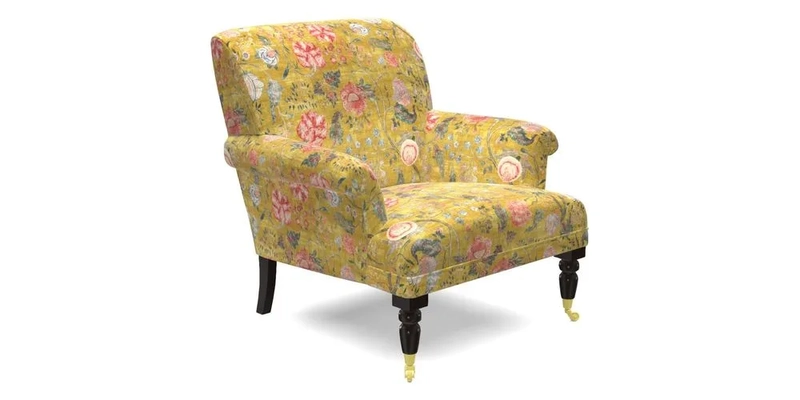 Midhurst Chair in Kirby Soho Burnt Orange & Mulberry Rustic Stripe Red Plum