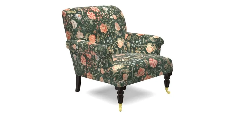 Midhurst Chair in Kirby Soho Burnt Orange & Mulberry Rustic Stripe Red Plum