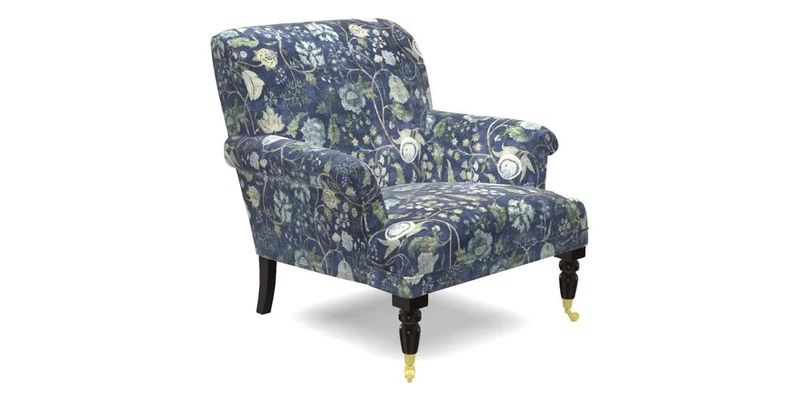 Midhurst Chair in Kirby Soho Burnt Orange & Mulberry Rustic Stripe Red Plum