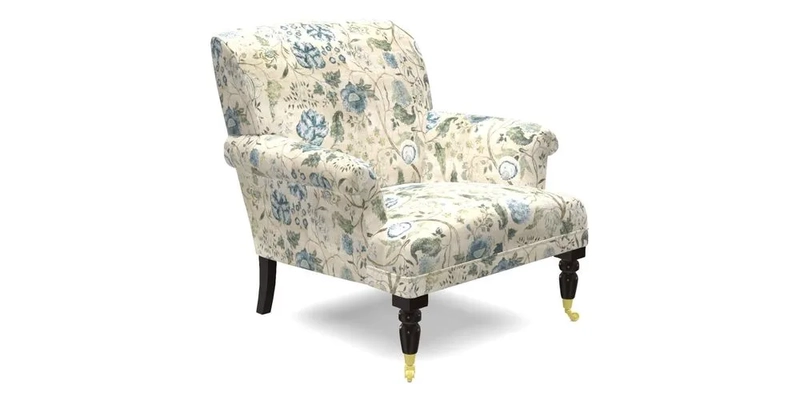 Midhurst Chair in Kirby Soho Burnt Orange & Mulberry Rustic Stripe Red Plum