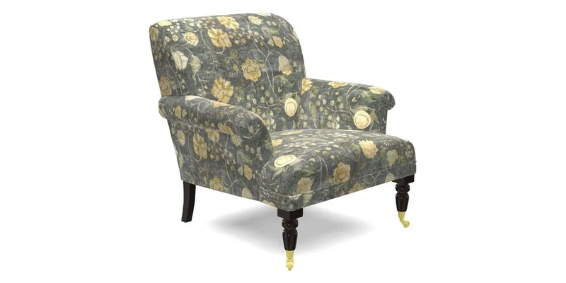 Midhurst Chair in Kirby Soho Burnt Orange & Mulberry Rustic Stripe Red Plum