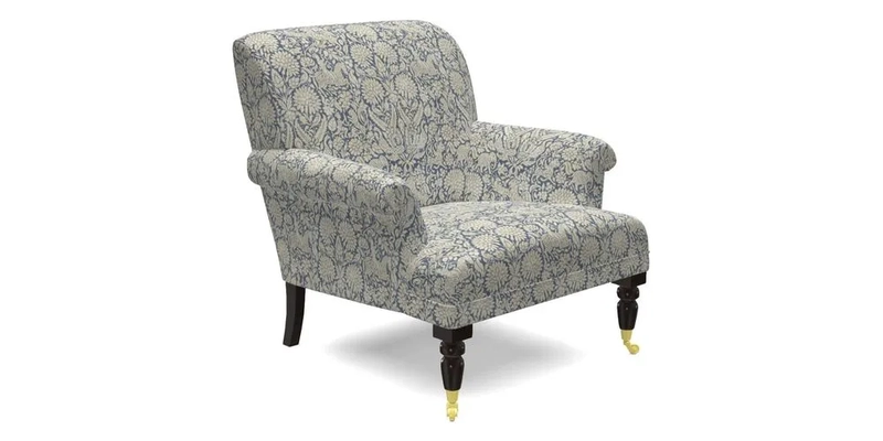 Midhurst Chair in Kirby Soho Burnt Orange & Mulberry Rustic Stripe Red Plum