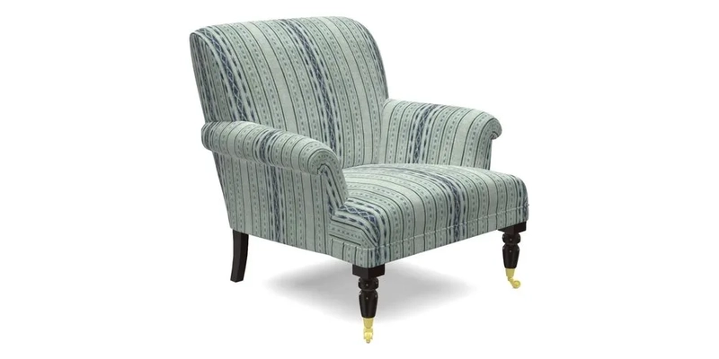 Midhurst Chair in Kirby Soho Burnt Orange & Mulberry Rustic Stripe Red Plum