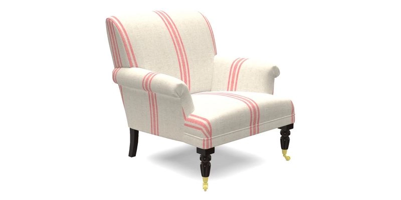 Midhurst Chair in Kirby Soho Burnt Orange & Mulberry Rustic Stripe Red Plum