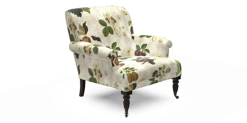 Midhurst Chair in Kirby Soho Burnt Orange & Mulberry Rustic Stripe Red Plum