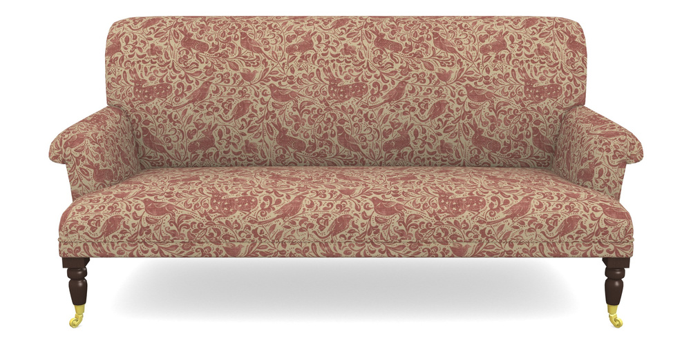 Product photograph of Midhurst 3 Seater Sofa In V A Drawn From Nature - Bird And Rabbit - Red from Sofas and Stuff Limited