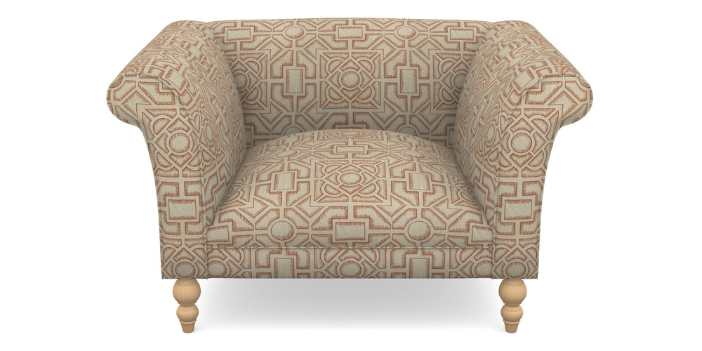 Product photograph of Orford Bespoke Chairs In Rhs Collection - Large Knot Garden Linen - Terracotta from Sofas and Stuff Limited