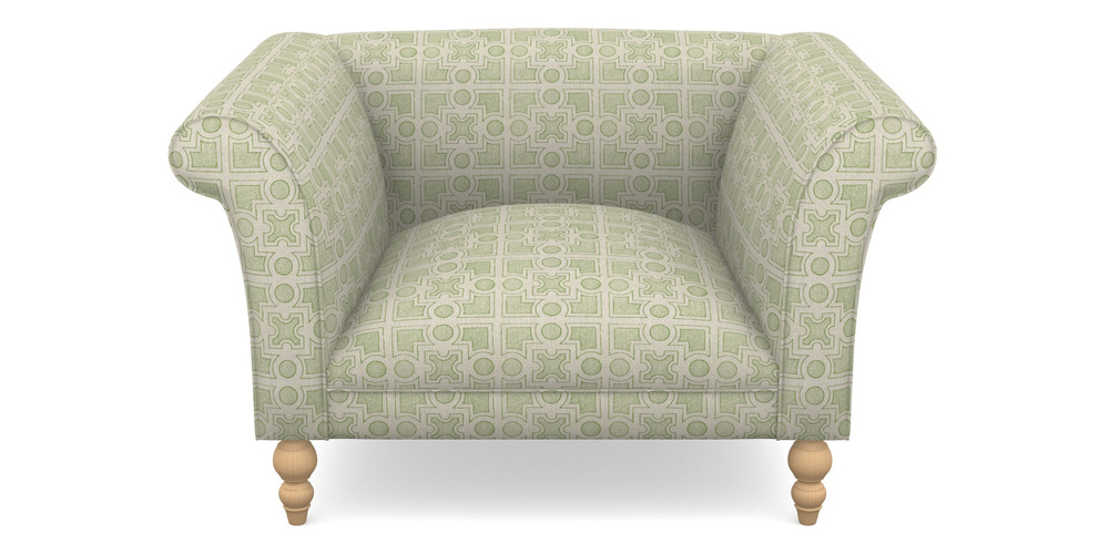 Product photograph of Orford Bespoke Chairs In Rhs Collection - Small Knot Garden Cotton Weave - Green from Sofas and Stuff Limited