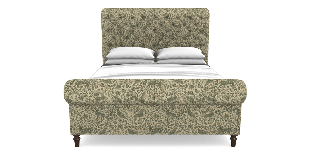 Product photograph of Pentlow King In V A Drawn From Nature - Bird And Rabbit - Dark Green from Sofas and Stuff Limited