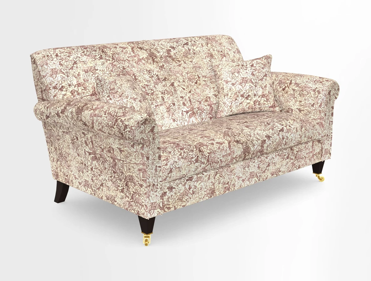 Petworth 2 Seater Sofa in Mulberry Flying Ducks