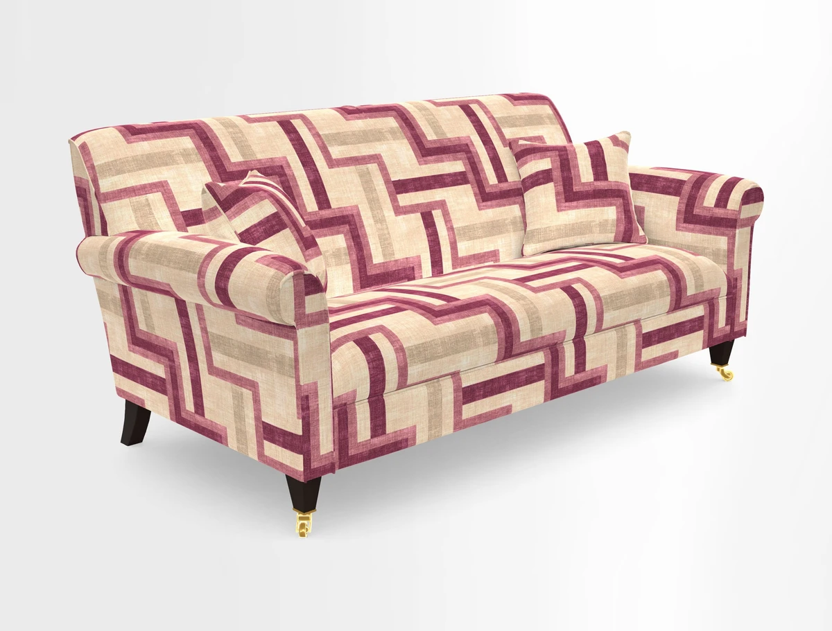 Petworth 3 Seater Sofa in Mulberry Flying Ducks