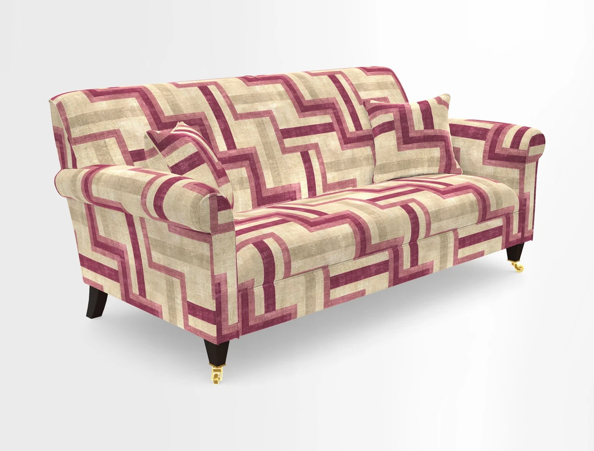 Petworth 3 Seater Sofa in Mulberry Flying Ducks