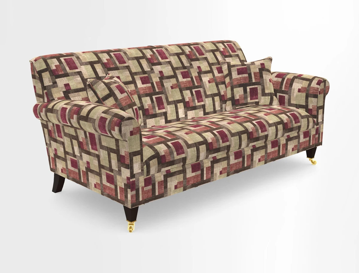 Petworth 3 Seater Sofa in Mulberry Flying Ducks