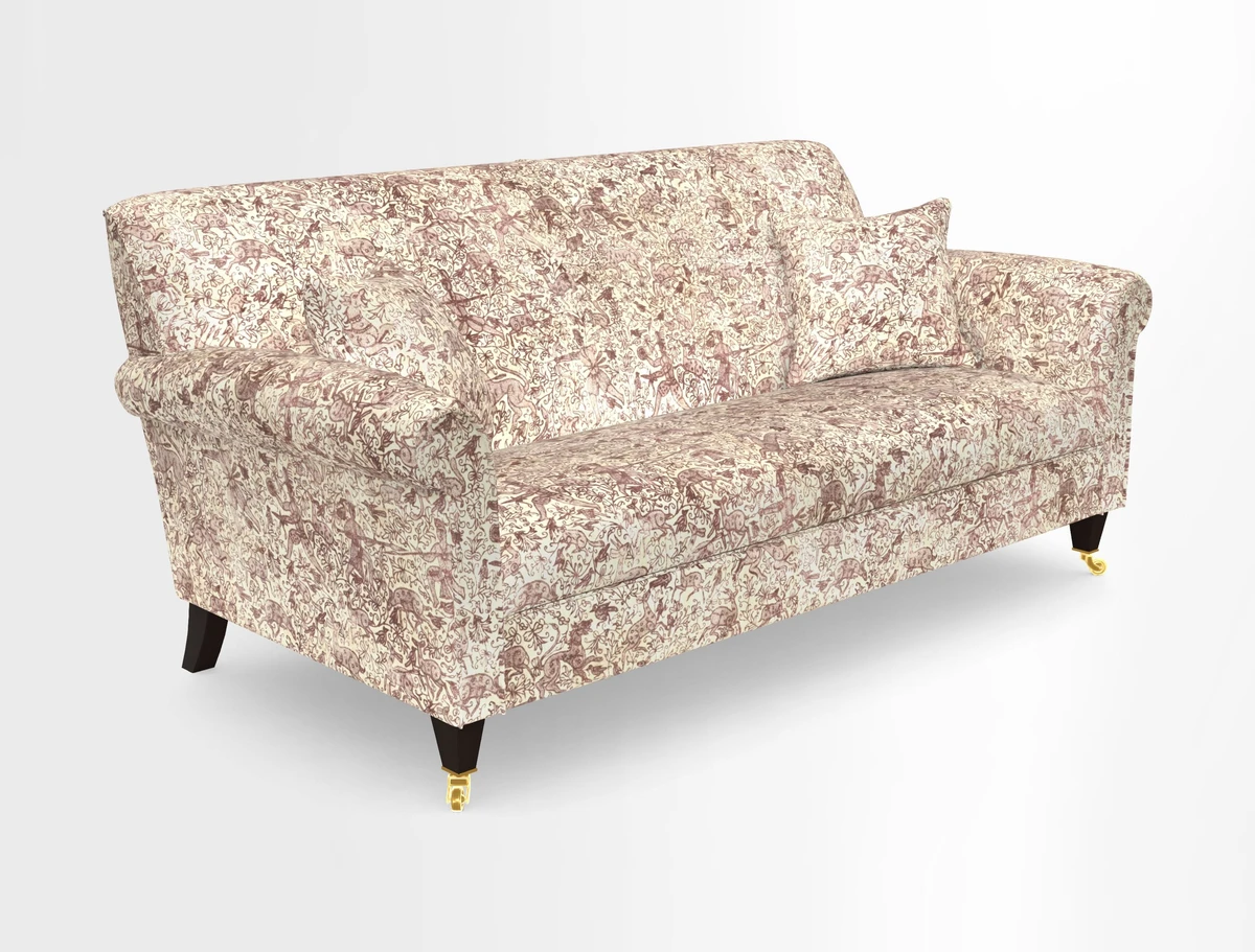 Petworth 3 Seater Sofa in Mulberry Flying Ducks