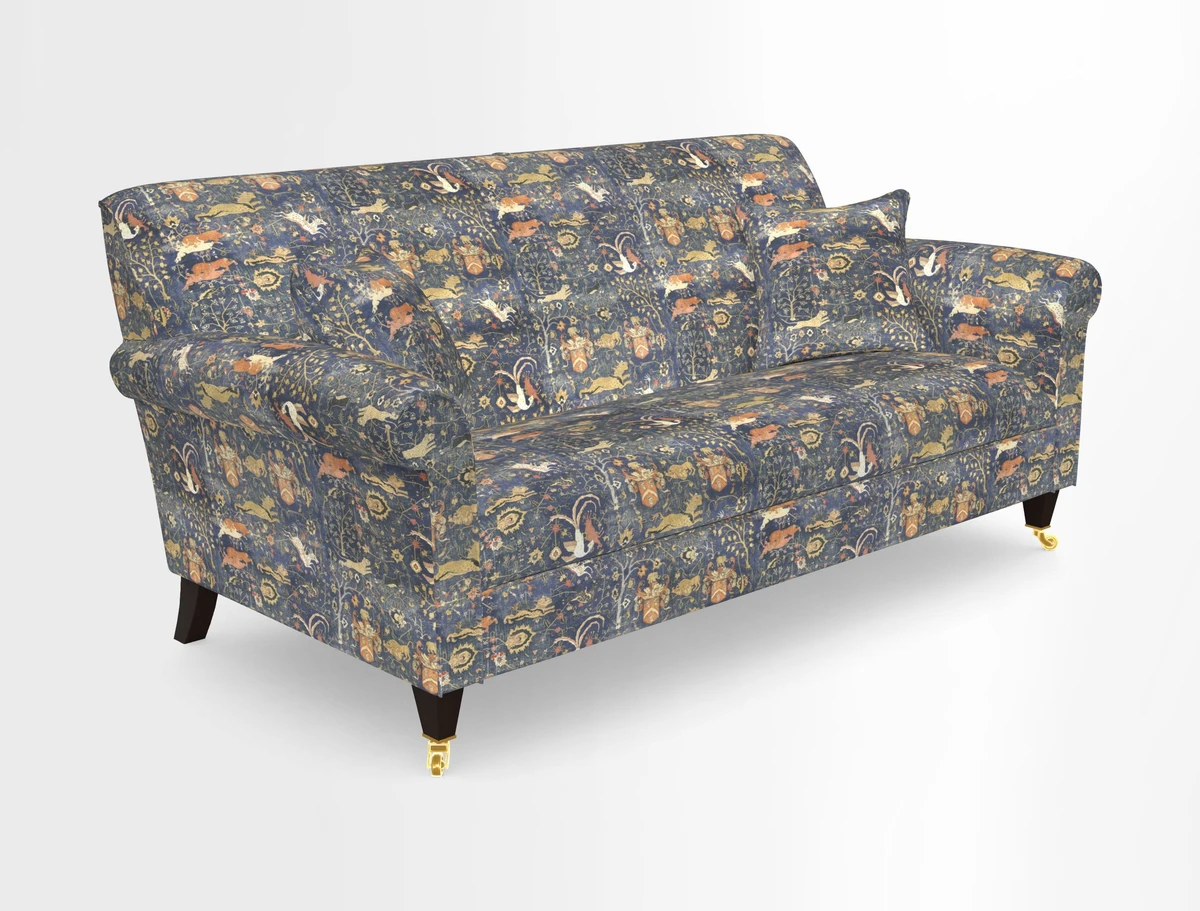 Petworth 3 Seater Sofa in Mulberry Flying Ducks