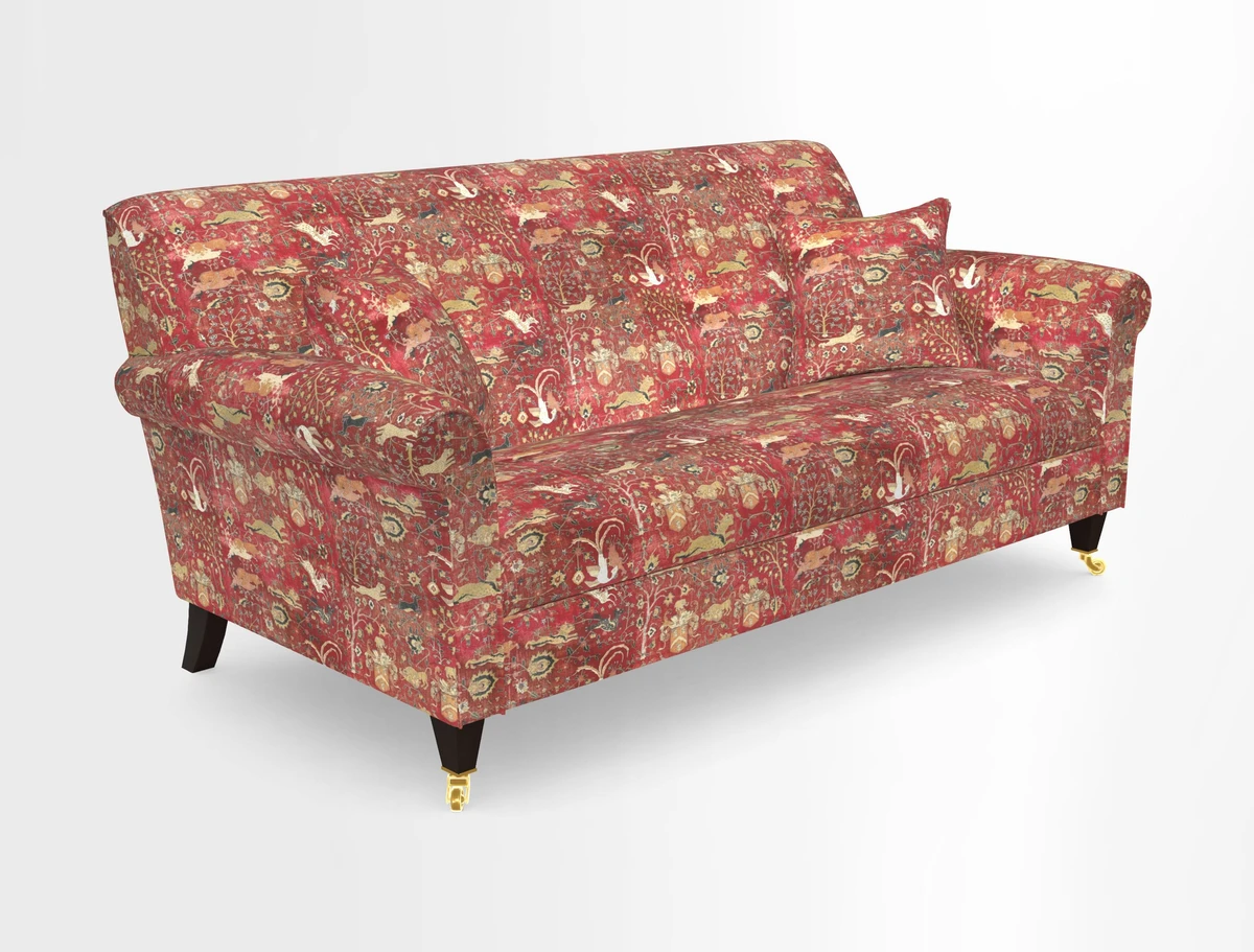 Petworth 3 Seater Sofa in Mulberry Flying Ducks
