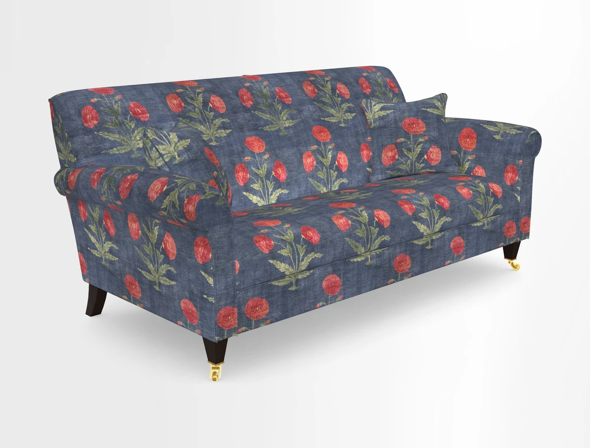 Petworth 3 Seater Sofa in Mulberry Flying Ducks