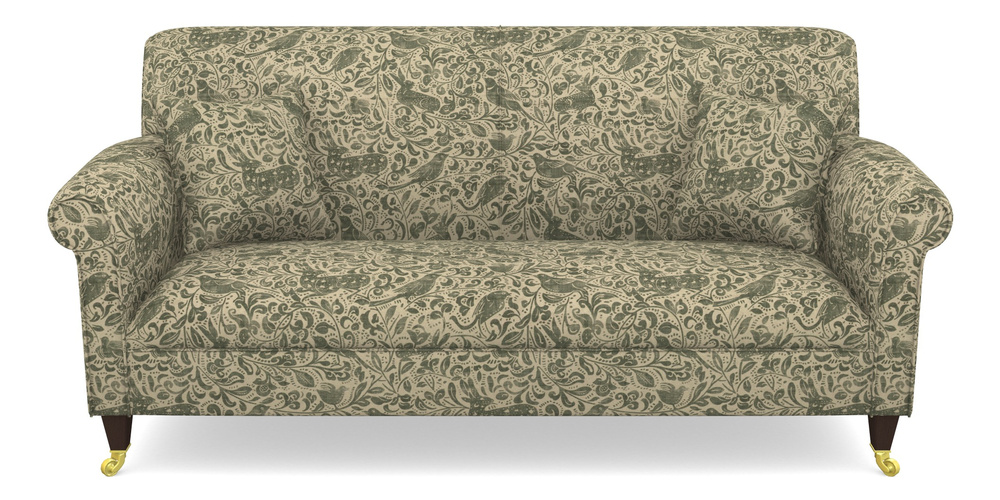 Product photograph of Petworth 3 Seater Sofa In V A Drawn From Nature - Bird And Rabbit - Dark Green from Sofas and Stuff Limited