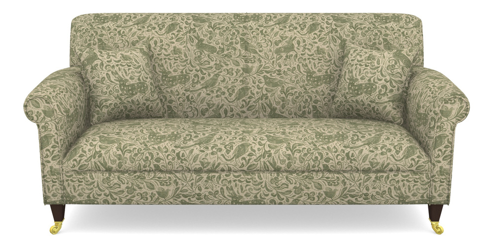 Product photograph of Petworth 3 Seater Sofa In V A Drawn From Nature - Bird And Rabbit - Light Green from Sofas and Stuff Limited