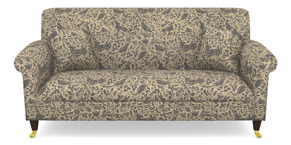 Product photograph of Petworth 3 Seater Sofa In V A Drawn From Nature - Bird And Rabbit - Navy from Sofas and Stuff Limited