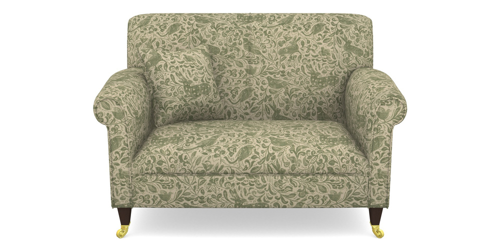 Product photograph of Petworth Snuggler In V A Drawn From Nature - Bird And Rabbit - Light Green from Sofas and Stuff Limited