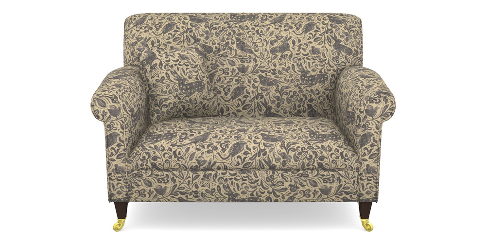 Product photograph of Petworth Snuggler In V A Drawn From Nature - Bird And Rabbit - Navy from Sofas and Stuff Limited