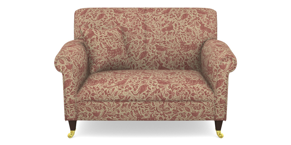 Product photograph of Petworth Snuggler In V A Drawn From Nature - Bird And Rabbit - Red from Sofas and Stuff Limited