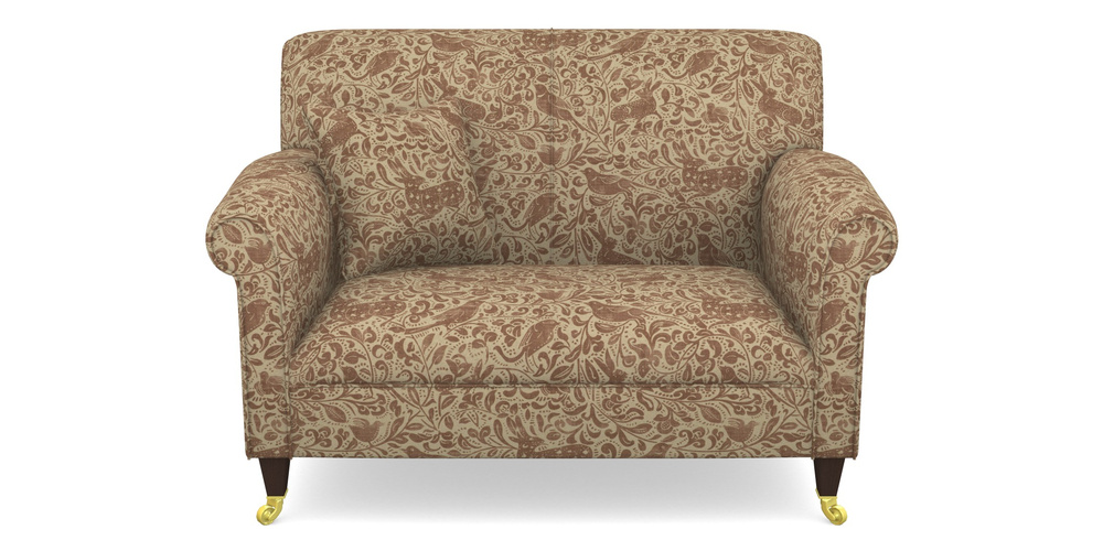 Product photograph of Petworth Snuggler In V A Drawn From Nature - Bird And Rabbit - Terracotta from Sofas and Stuff Limited