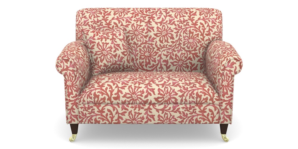 Product photograph of Petworth Snuggler In V A Brompton Collection - Floral Scroll - Chilli from Sofas and Stuff Limited