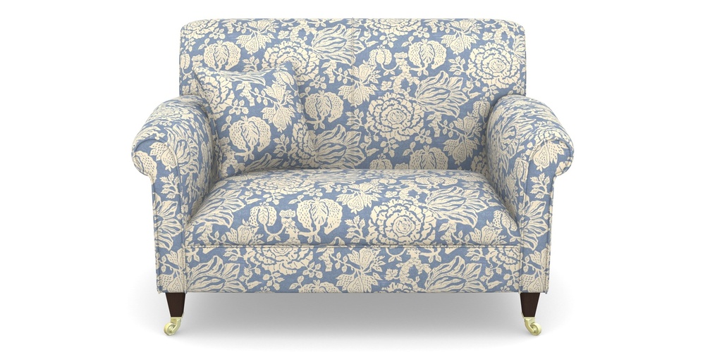 Product photograph of Petworth Snuggler In V A Brompton Collection - Flowering Kale - Morning Blue from Sofas and Stuff Limited