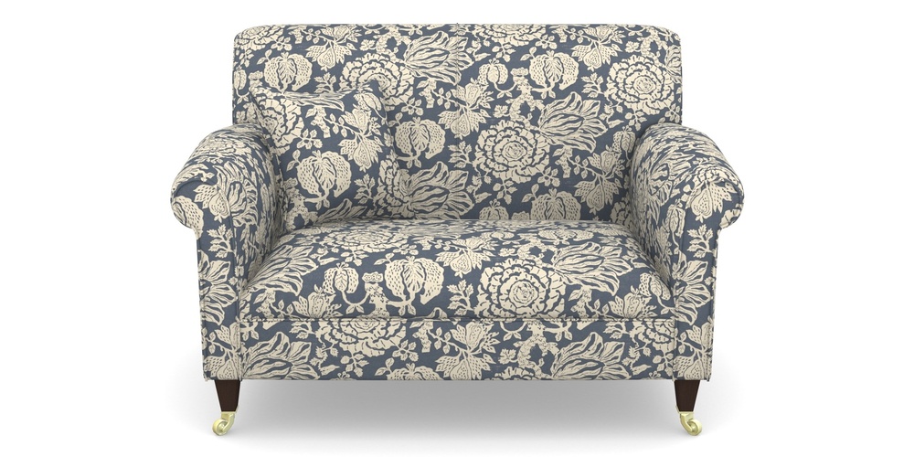 Product photograph of Petworth Snuggler In V A Brompton Collection - Flowering Kale - Midnight Blue from Sofas and Stuff Limited