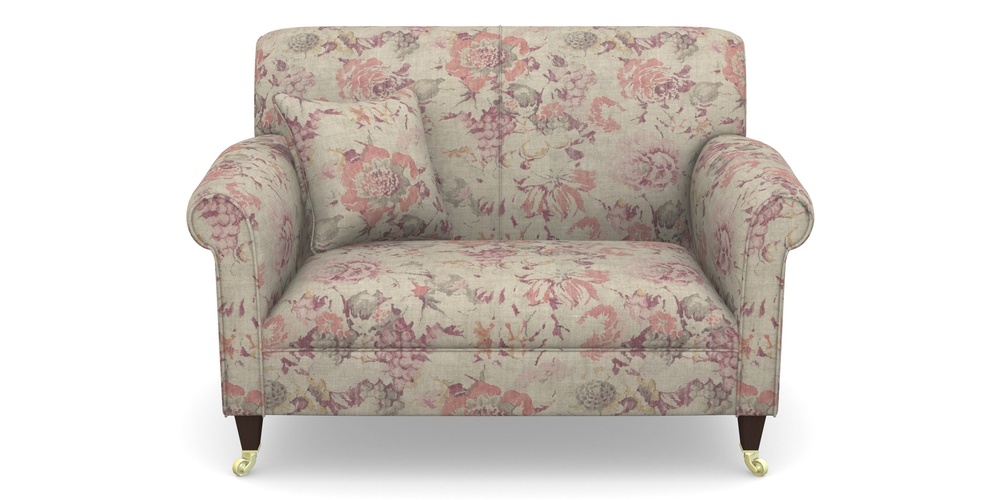 Product photograph of Petworth Snuggler In Floral Linen - Faith Antique Sangria from Sofas and Stuff Limited