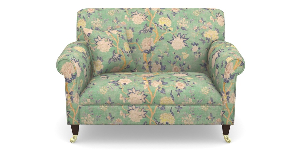 Product photograph of Petworth Snuggler In Floral Linen - Even So Verde from Sofas and Stuff Limited