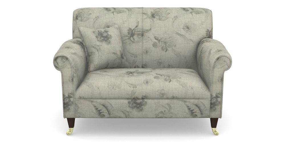 Product photograph of Petworth Snuggler In Floral Linen - Lela Mystery Oat Sepia from Sofas and Stuff Limited