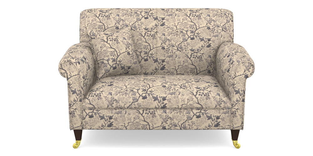 Product photograph of Petworth Snuggler In Rhs Collection - Gertrude Jekyll Linen Cotton Blend - Navy from Sofas and Stuff Limited