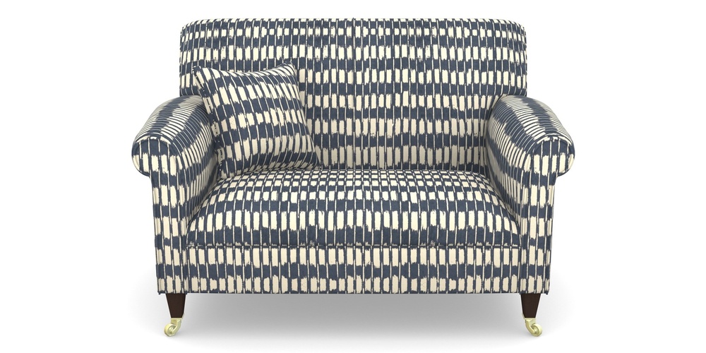 Product photograph of Petworth Snuggler In V A Brompton Collection - Ikat - Midnight Blue from Sofas and Stuff Limited