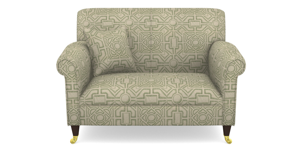 Product photograph of Petworth Snuggler In Rhs Collection - Large Knot Garden Linen - Green from Sofas and Stuff Limited