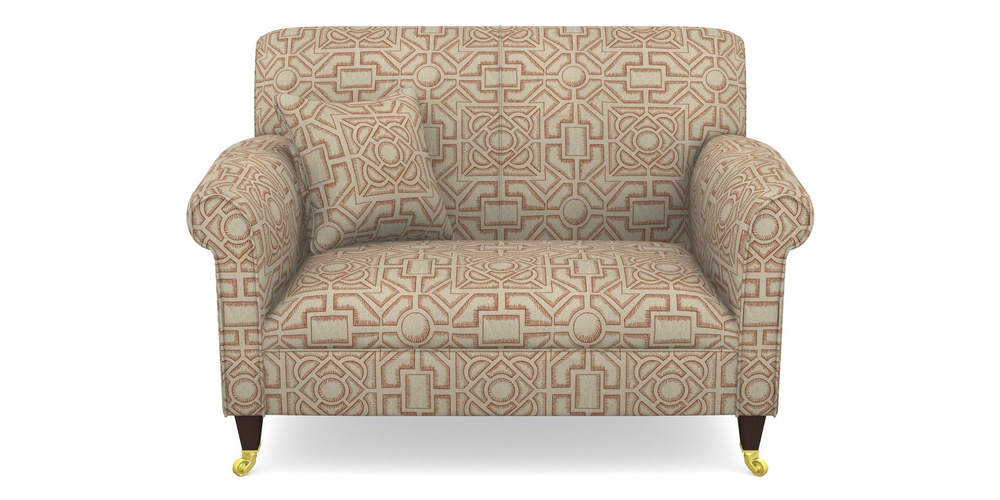 Product photograph of Petworth Snuggler In Rhs Collection - Large Knot Garden Linen - Terracotta from Sofas and Stuff Limited