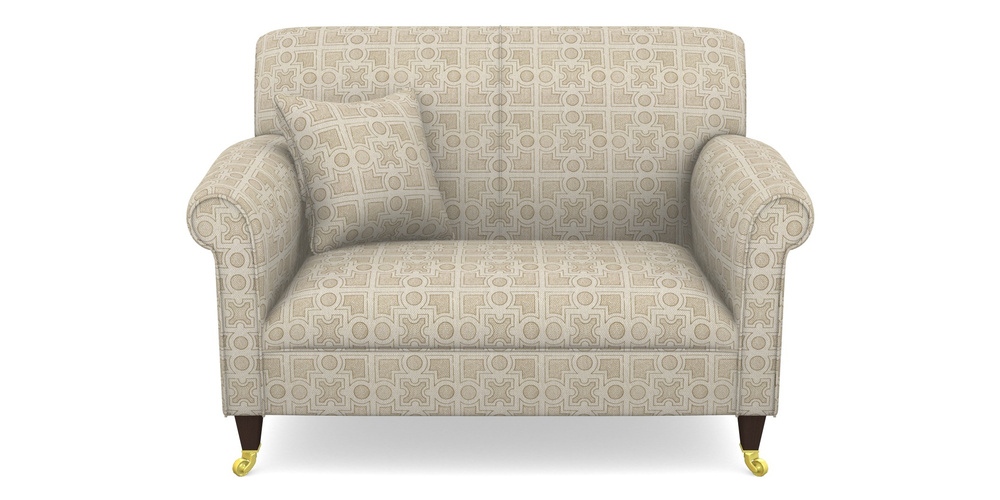 Product photograph of Petworth Snuggler In Rhs Collection - Small Knot Garden Cotton Weave - Gold from Sofas and Stuff Limited