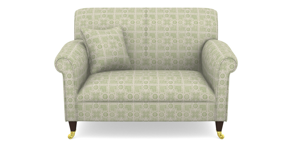 Product photograph of Petworth Snuggler In Rhs Collection - Small Knot Garden Cotton Weave - Green from Sofas and Stuff Limited