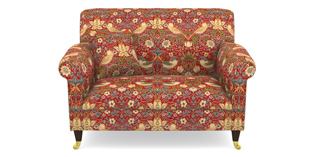 Product photograph of Petworth Snuggler In William Morris Collection - Strawberry Thief - Crimson Slate from Sofas and Stuff Limited