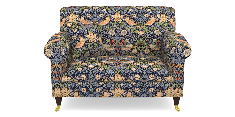 Product photograph of Petworth Snuggler In William Morris Collection - Strawberry Thief - Indigo Mineral from Sofas and Stuff Limited