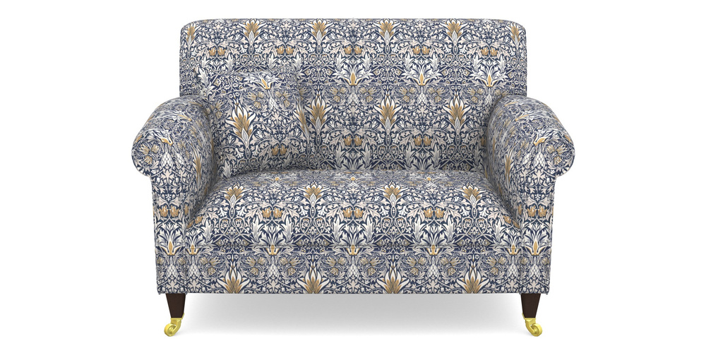 Product photograph of Petworth Snuggler In William Morris Collection - Snakeshead - Indigo Hemp from Sofas and Stuff Limited