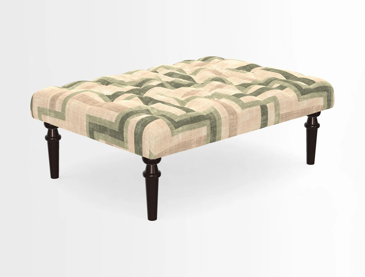 Pentlow Footstool in Mulberry Pompadour Floral Velvet Spice