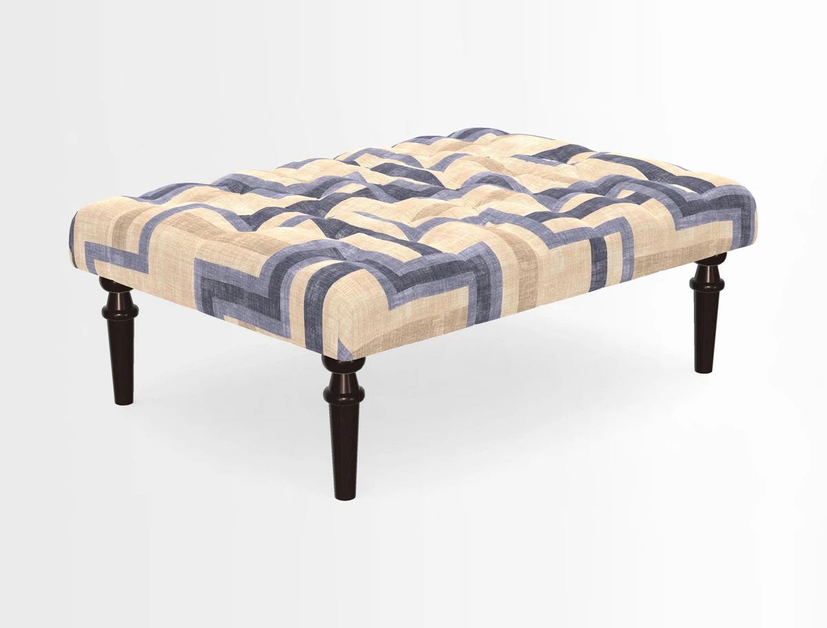 Pentlow Footstool in Mulberry Pompadour Floral Velvet Spice