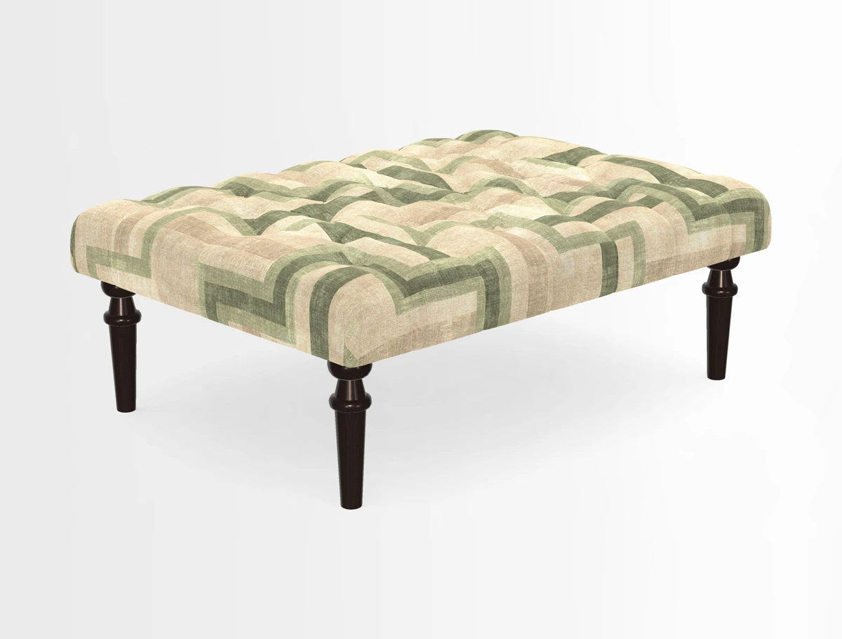 Pentlow Footstool in Mulberry Pompadour Floral Velvet Spice