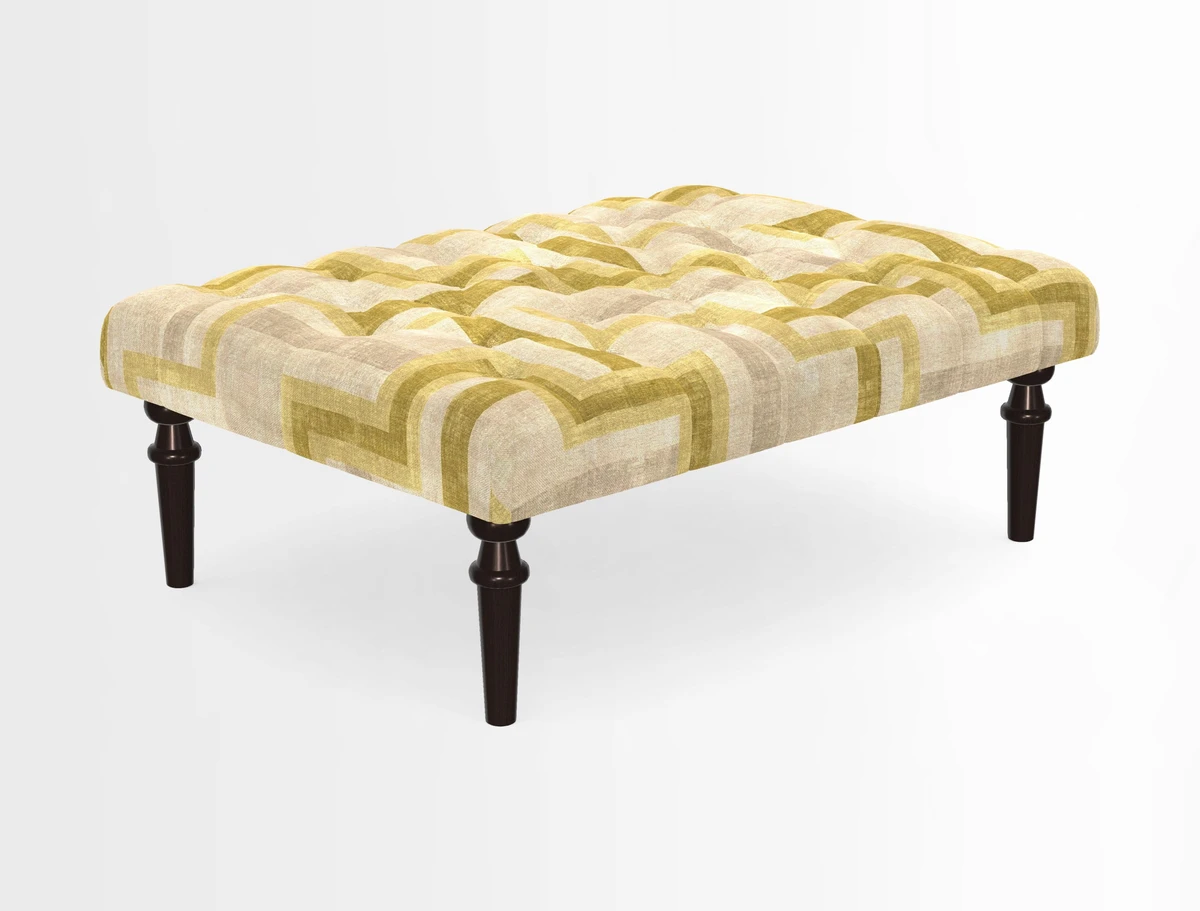 Pentlow Footstool in Mulberry Pompadour Floral Velvet Spice